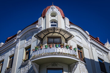 Canvas Print - Frontage of old townhouse on Prince Boris I street in Varna, Bulgaria