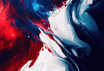 Sticker - Red Blue Abstract Marble Texture Background, Artistic Backdrop, Generative AI