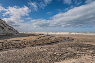 Wall Mural - Boegsted rende natural phenomeneon near the Danish North Sea coast in Denmark