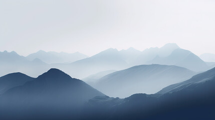 Wall Mural - mountains in the fog - generative ai