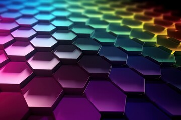 Aufkleber - Hexagonal pattern background gradient. Generative ai