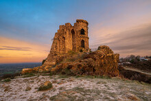 The Folly At Mow Cop On A Winter Morning, Mow Cop, Cheshire, England
