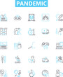 © Nina - Pandemic vector line icons set. Coronavirus, Outbreak, Illness, Infectious, Epidemic, Contagion, Spread illustration outline concept symbols and signs