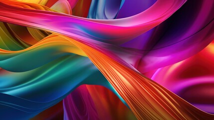 Wall Mural - LGBT flag wallpaper. Waves of the color of the rainbow. Abstract background generative ai