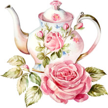 Vintage Teapot And Flowers