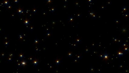 Wall Mural - loop of glow stars animation on black background. graphic motion overlay effect loop with galaxy sky