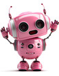 pink robot on a transparent background. generative AI