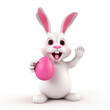 easter bunny holding an eater egg, cute