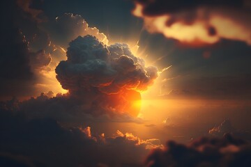 Wall Mural - sunrise created using ai generative technology