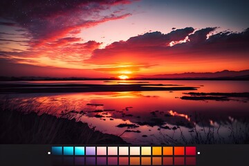 Wall Mural - sunset created using ai generative technology