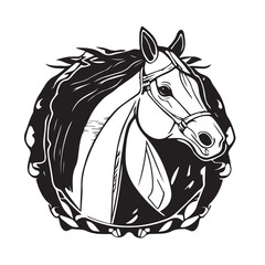 Canvas Print - Horse head design isolated on transparent background. Farm Animals.