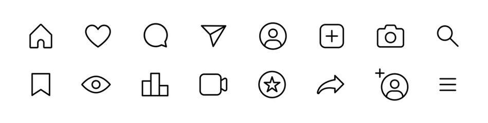 Social media icon. Web app icons collection. Social media icon set. Vector elements. EPS 10