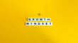 © photoopus - Growth Mindset Banner and Icon. Letter Tiles on Yellow Background. Minimal Aesthetics.