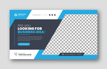 Wall Mural - Business youtube thumbnail and web banner template