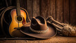 chapéu de vaqueiro com violão 