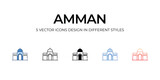 Fototapeta Miasto - Amman icon. Suitable for Web Page, Mobile App, UI, UX and GUI design.