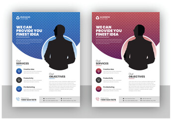 Wall Mural - Modern multipurpose creative corporate business agency marketing flyer and brochure cover page design in a4 size paper sheet with creative shape in a minimal template with clean and modern typography.