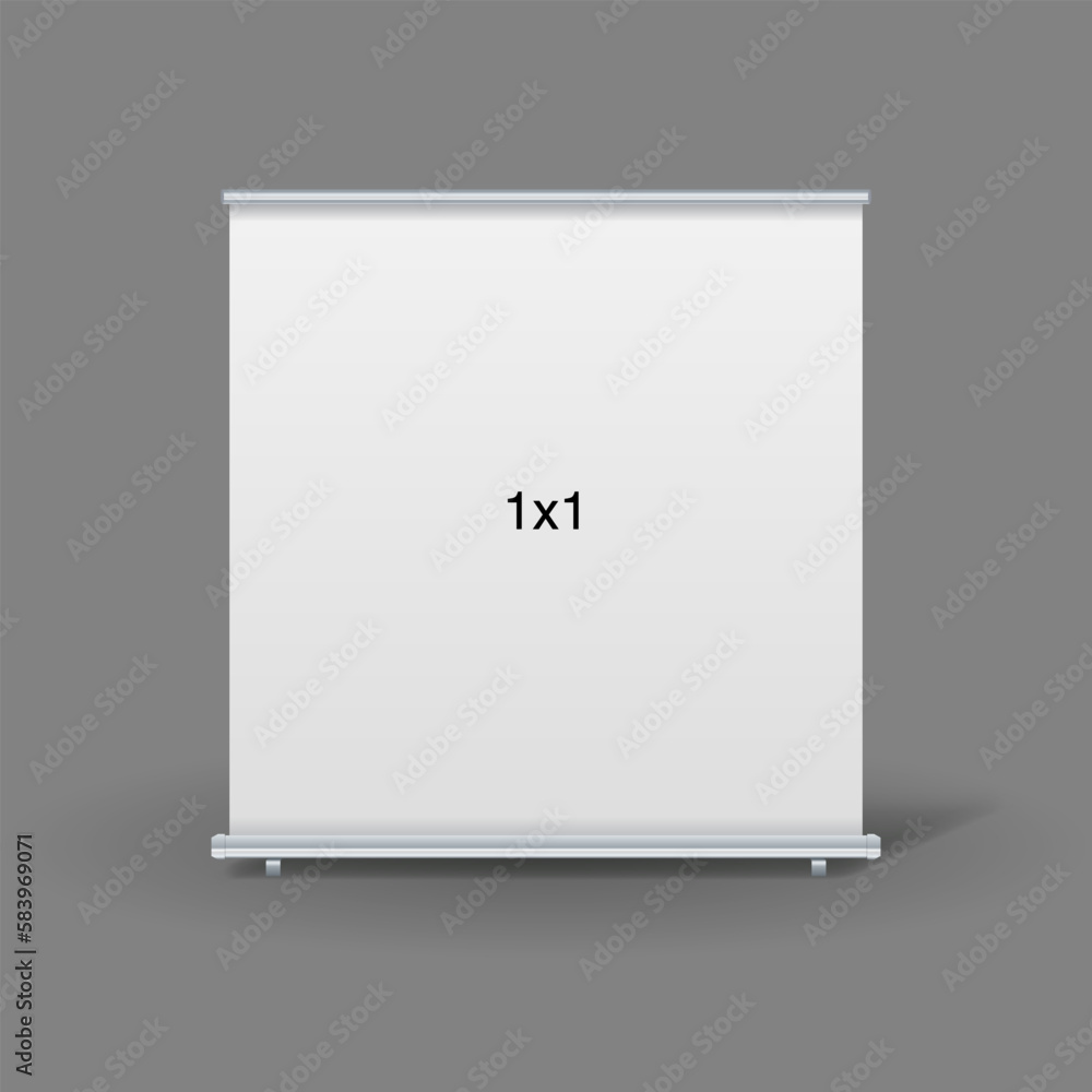 Vector de Stock An empty standee or rollup banner display mockup on ...