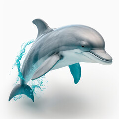 Wall Mural - dolphin isolated on white background