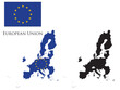 © Borhan - EUROPEAN UNION flag and map illustration vector