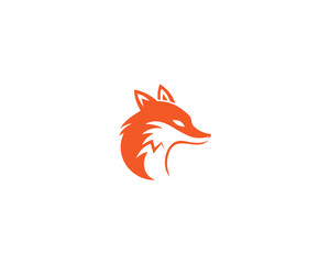 Sticker - Beautiful Fox And Wolf Silhouette Animal Face Mascot Logo Design Template Vector.