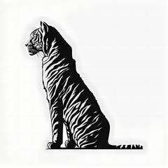 Poster - Tiger Tattoo. Generative AI