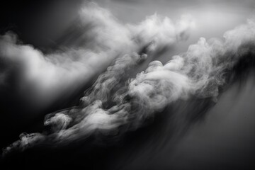 Wall Mural -  a black and white photo of smoke coming out of a pipe.  generative ai