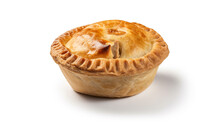 Meat Pie Isolated On White Background,  Created Using Generative AI Tools.