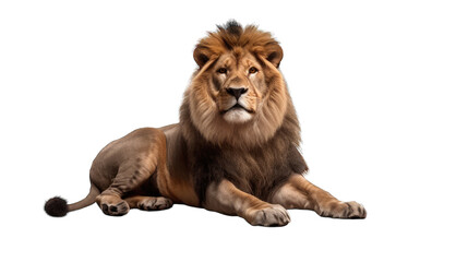 Wall Mural - lion isolated on white transparent background png. generative ai