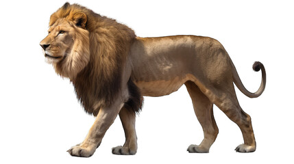 Wall Mural - lion isolated on white background. generative ai