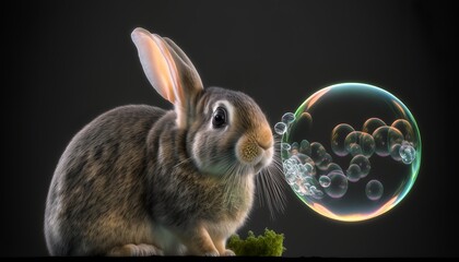 Wall Mural - animal assamled with bubble