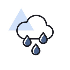 Wall Mural - Raincloud with raindrops vector icon. Weather sign