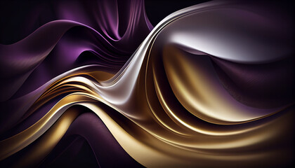 Canvas Print - Elegant Silk Wave Background. Generate Ai.