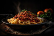 Spaghetti Bolognese Tomato Sauce, Food Product Photography - Generative ai