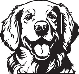 Wall Mural - Golden retriever head dog Vector illustration
