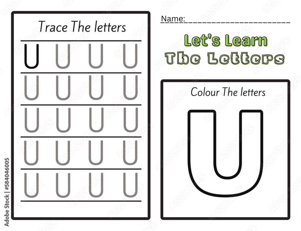 letters u. Learning Kids counting activity. Worksheet for learning ...