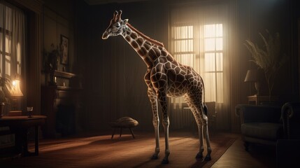 Wall Mural - last giraffe. created with generative ai.