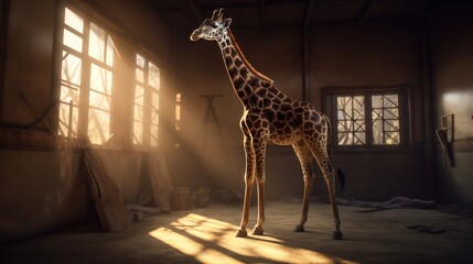 Wall Mural - last giraffe. created with generative ai.