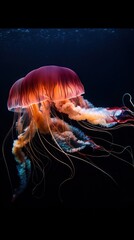 Wall Mural - Colurful and mesmerizing Deep sea jellyfish. Gen AI