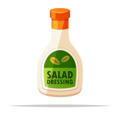 Wall Mural - Salad dressing bottle vector isolated illustration