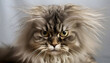 close up fun portrait of disheveled cat, good morning, generative ai
