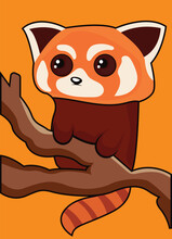 Cute Red Panda Vector For Poster, Wall Decor