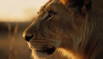 Wall Mural - big strong male lion