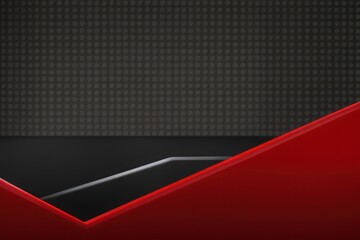 Wall Mural - red and black abstract background, stage for product display, 3d
