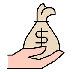 Sticker - loan line filled icon