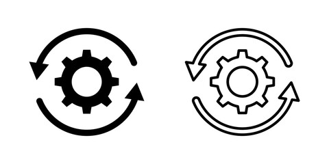 Wall Mural - work process vector icons set