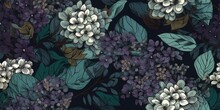 Heliotrope Flowers Wallpaper, Repeating Pattern