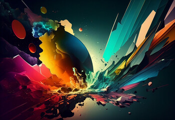 an entrancing cosmic dreamscape, where the celestial bodies waltz gracefully among the pastel-hued g