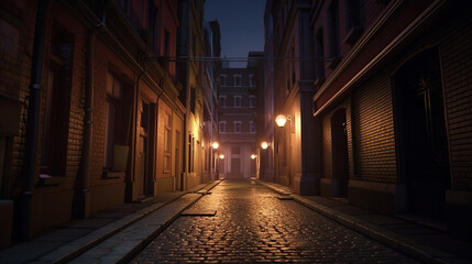  Narrow Street, Generative AI, Illustration