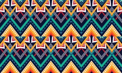 Ikat ethnic vector abstract beautiful art. Ikat seamless pattern for background,fabric,wrapping,clothing,wallpaper,Batik,carpet,embroidery style